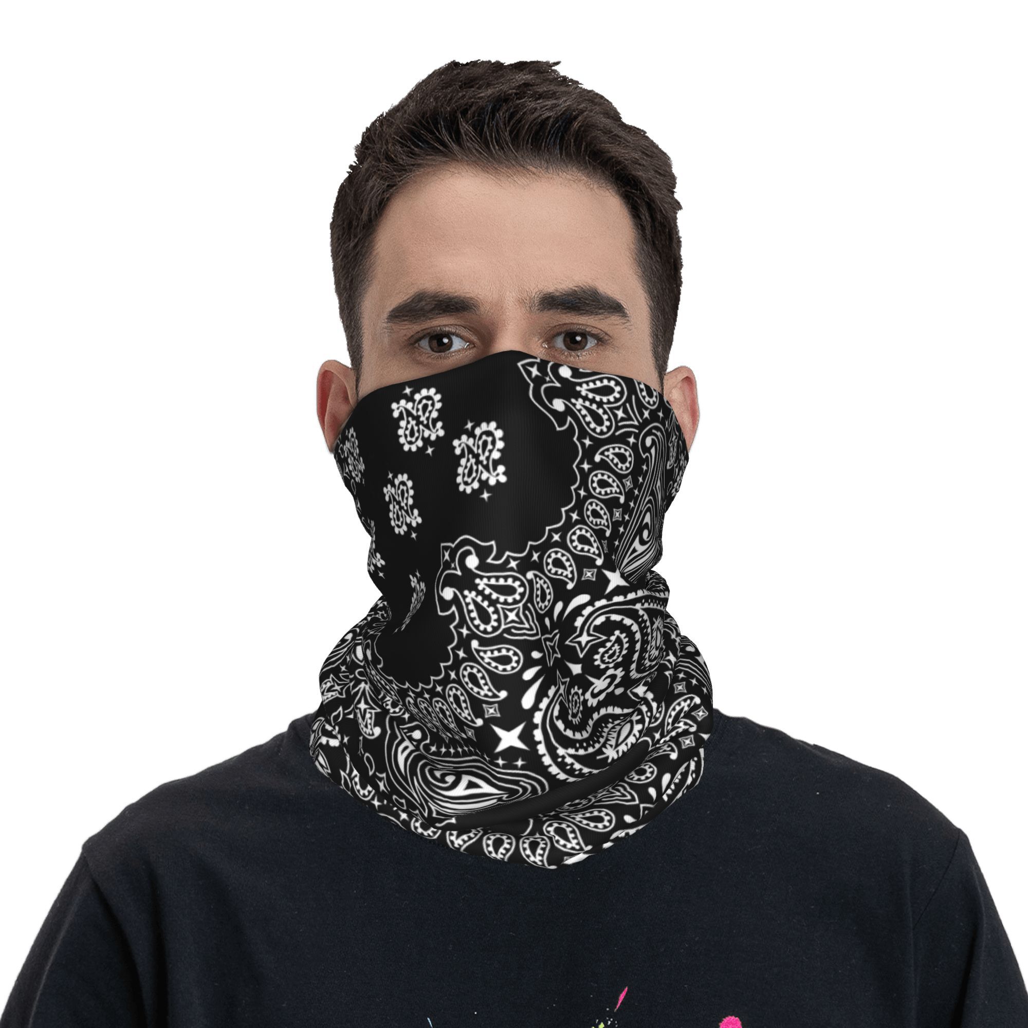 Kustom Hitam dan Putih Paisley - Bandana Blank White ulasan dan harga